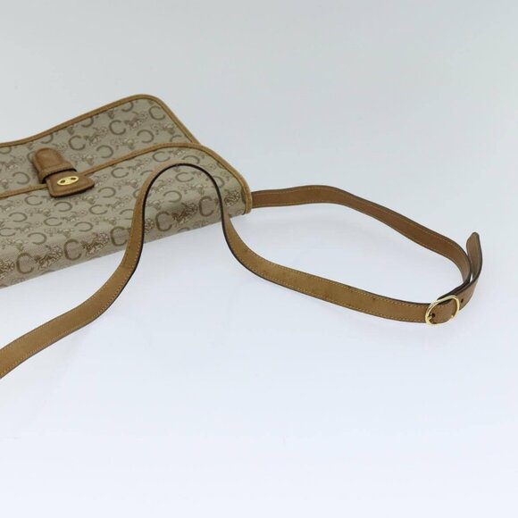 CELINE C Macadam Canvas Shoulder Bag Beige - Picture 6 of 16